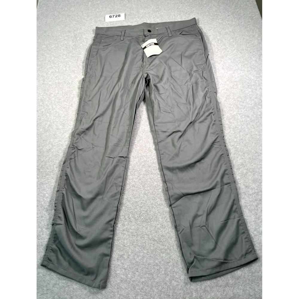 Crude FR Work Pants Mens 40x32 Gray Cotton Flame Resistant Protective Oil Gas